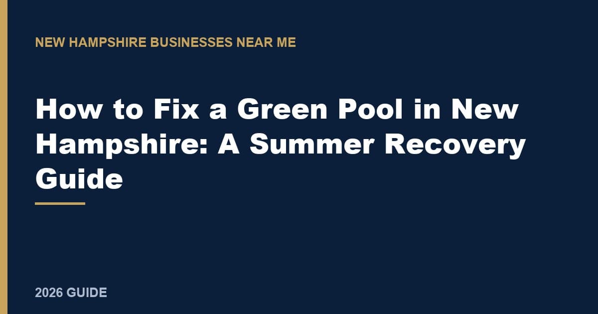 How to Fix a Green Pool in New Hampshire: A Summer Recovery Guide