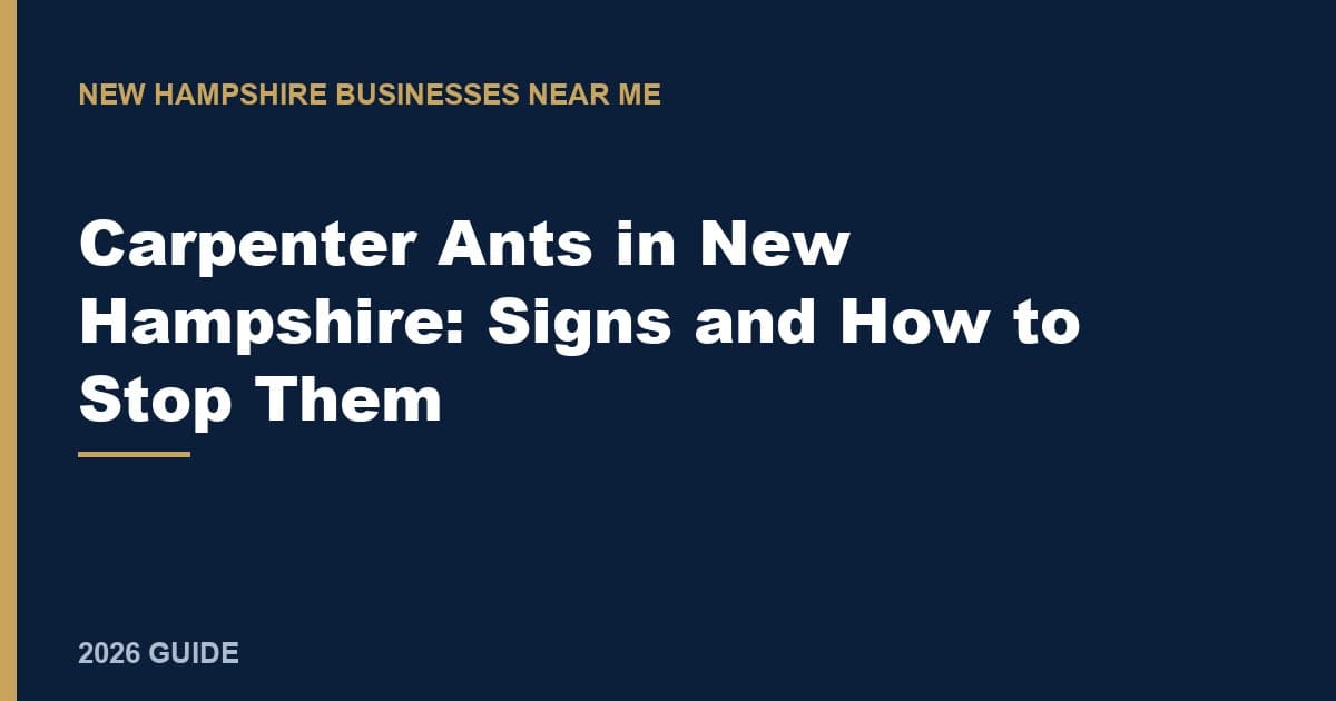 Carpenter Ants in New Hampshire: Signs and How to Stop Them