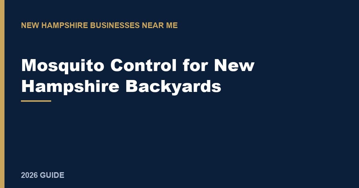 Mosquito Control for New Hampshire Backyards